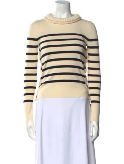 Pre-owned Alexander Mcqueen Wool Striped Sweater In Neutral