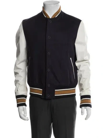 Pre-owned Alexander Mcqueen Wool Striped Varsity Jacket In Multi
