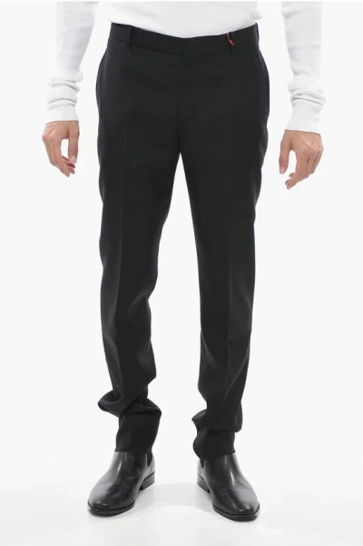 Alexander Mcqueen Wool Tailored Pants With Belt Loops In Black