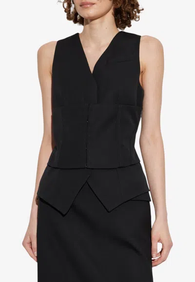 Alexander Mcqueen Wool Tailored Vest In Multi