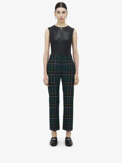 Alexander Mcqueen Wool Tartan Cigarette Trousers