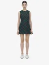 Alexander Mcqueen Tartan Sleeveless Flared Mini Dress In Brown