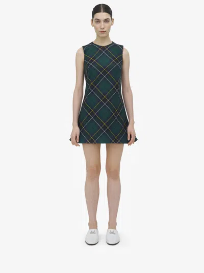 Alexander Mcqueen Wool Tartan Mini Dress