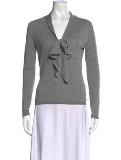 Pre-owned Alexander Mcqueen Wool Tie Neck Sweater In Multi