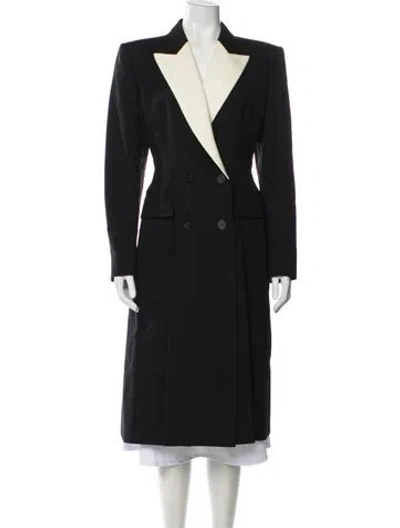 Pre-owned Alexander Mcqueen Wool Trench Coat In Black