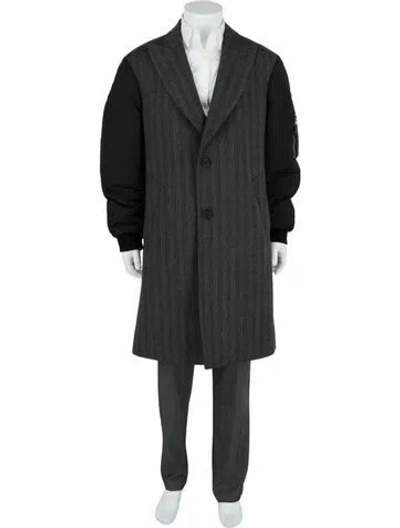 Pre-owned Alexander Mcqueen Wool Trench Coat W/ Tags In Gray