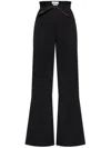 Alexander Mcqueen Tailored Black Trousers With High Fold-over Waist And Flared Silhouette In Black