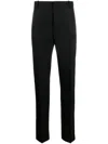 Alexander Mcqueen Satin-trimmed Tailored Trousers In Black