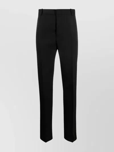 ALEXANDER MCQUEEN WOOL TROUSERS WITH SATIN SIDE STRIPE