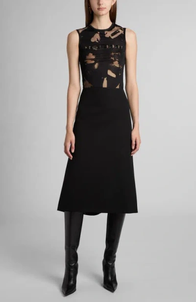 Alexander Mcqueen Wool Trumpet Skirt In Black