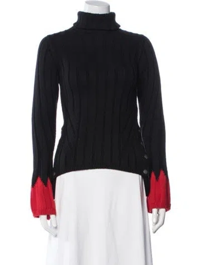 Pre-owned Alexander Mcqueen Wool Turtleneck Sweater In Black