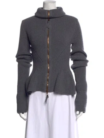 Pre-owned Alexander Mcqueen Wool Turtleneck Sweater In Grey