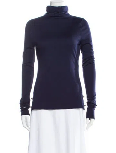 Pre-owned Alexander Mcqueen Wool Turtleneck Sweatshirt In Blue