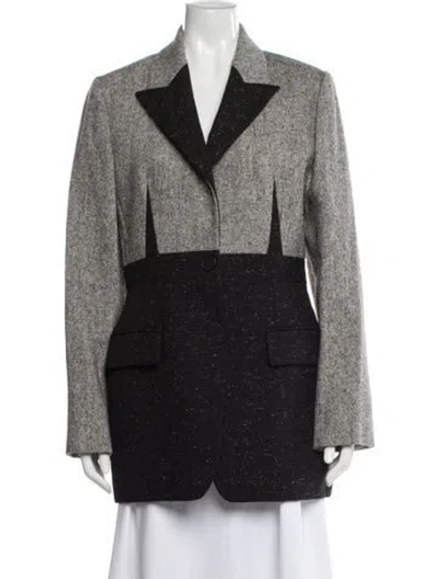 Pre-owned Alexander Mcqueen Wool Tweed Pattern Blazer In Multi