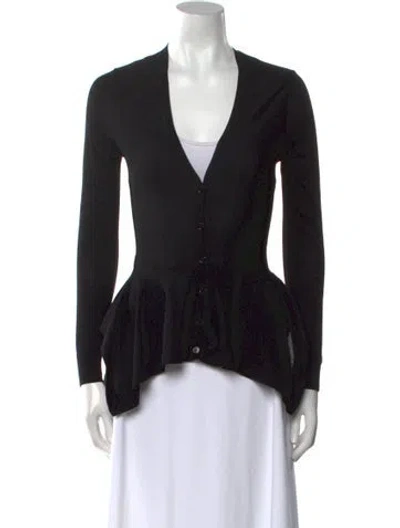 Pre-owned Alexander Mcqueen Wool V-neck Sweater In Black