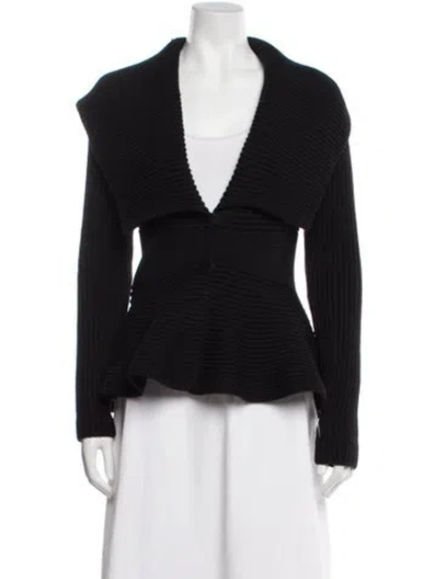 Pre-owned Alexander Mcqueen Wool V-neck Sweater In Black