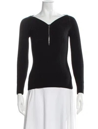 Pre-owned Alexander Mcqueen Wool V-neck Sweater In Black