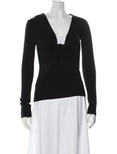 Pre-owned Alexander Mcqueen Wool V-neck Sweater In Black