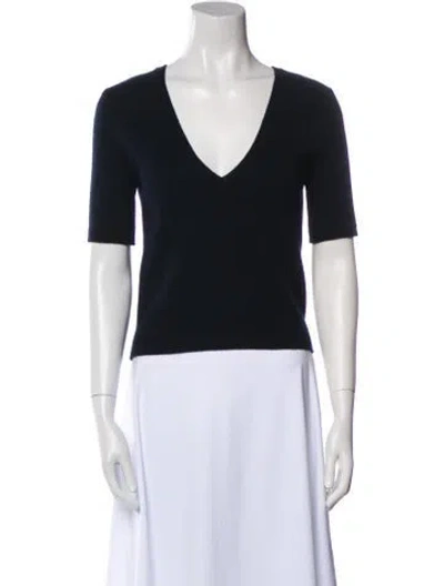 Pre-owned Alexander Mcqueen Wool V-neck Sweater In Blue