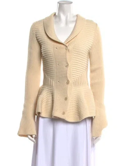 Pre-owned Alexander Mcqueen Wool V-neck Sweater In Neutral