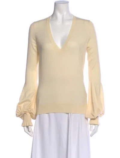 Pre-owned Alexander Mcqueen Wool V-neck Sweater In Neutral