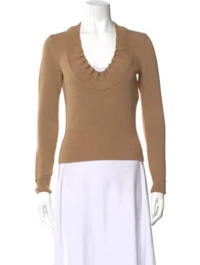 Pre-owned Alexander Mcqueen Wool V-neck Sweater In Neutral