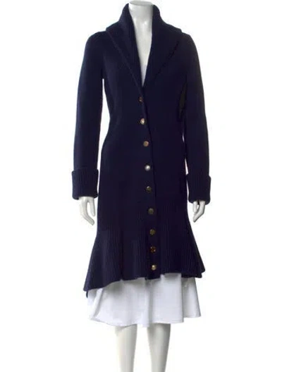 Pre-owned Alexander Mcqueen Wool V-neck Sweater W/ Tags In Blue