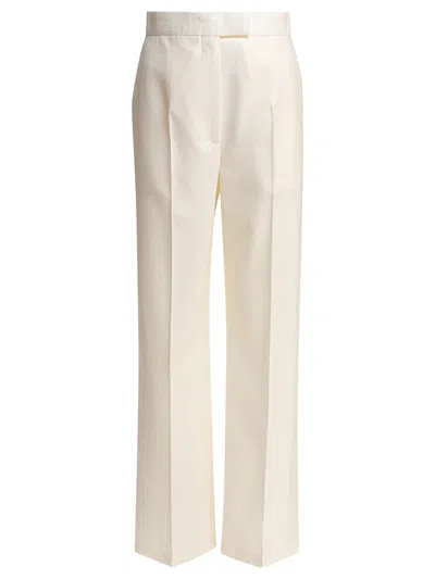 ALEXANDER MCQUEEN ALEXANDER MCQUEEN WOOL WHITE TROUSERS