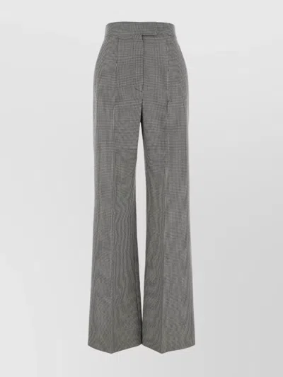 ALEXANDER MCQUEEN WOOL WIDE-LEG PANT WITH EMBROIDERED BELT LOOPS
