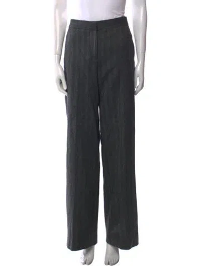Pre-owned Alexander Mcqueen Wool Wide Leg Pants In Black