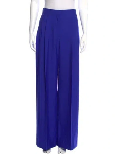 Pre-owned Alexander Mcqueen Wool Wide Leg Pants In Blue