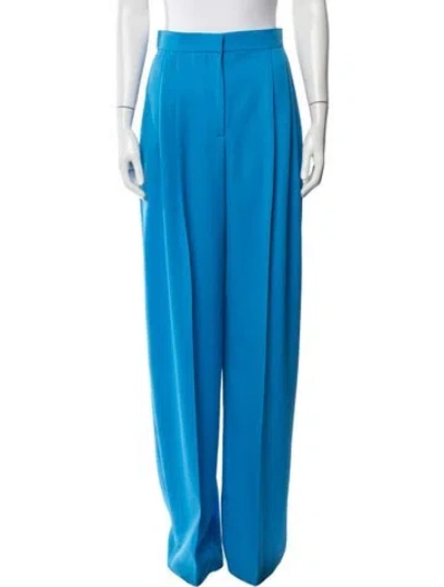 Pre-owned Alexander Mcqueen Wool Wide Leg Pants In Blue