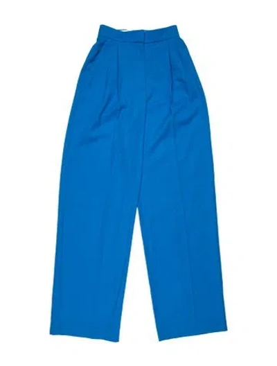 Pre-owned Alexander Mcqueen Wool Wide Leg Pants In Blue