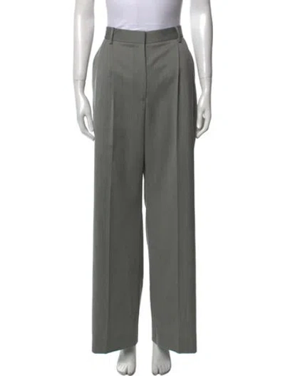 Pre-owned Alexander Mcqueen Wool Wide Leg Pants In Gray