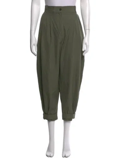 Pre-owned Alexander Mcqueen Wool Wide Leg Pants In Green