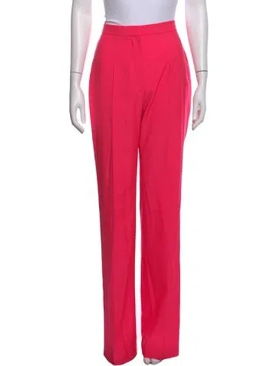 Pre-owned Alexander Mcqueen Wool Wide Leg Pants In Pink