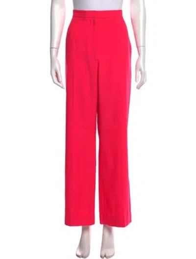 Pre-owned Alexander Mcqueen Wool Wide Leg Pants In Pink