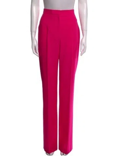 Pre-owned Alexander Mcqueen Wool Wide Leg Pants In Pink