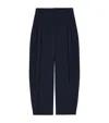 Alexander Mcqueen Wool Wide-leg Tailored Trousers In Blue