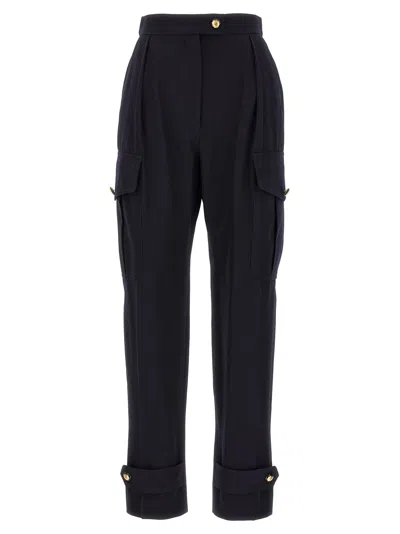 Alexander Mcqueen Wool-blend Cargo Cargo Pants In Black