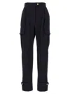 Alexander Mcqueen Wool-cotton Blend Cargo Pants In Blue