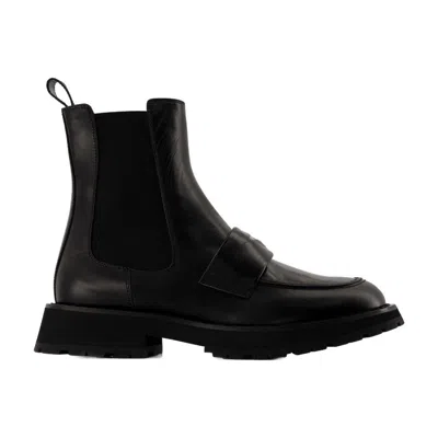 Alexander Mcqueen Worker Punk Ankle Boots In Black