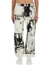 Alexander Mcqueen Regular Fit Workwear Jeans With Fold Print