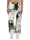 Alexander Mcqueen Regular Fit Workwear Jeans With Fold Print In White