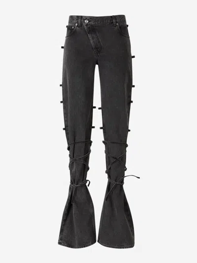 Alexander Mcqueen Worn Effect Jeans In Black