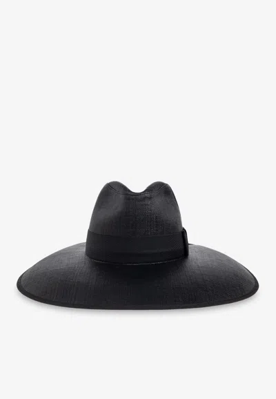 Alexander Mcqueen Woven Hat With Side Bow