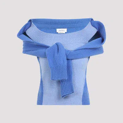Alexander Mcqueen Wrap Jumper For Women In Blue