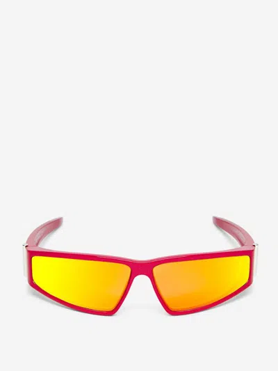 Alexander Mcqueen Wraparound Sunglasses In Red