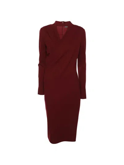 Pre-owned Alexander Mcqueen Wrap-style Midi Dress In Red