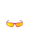 Alexander Mcqueen Wraparound Sunglasses In Yellow